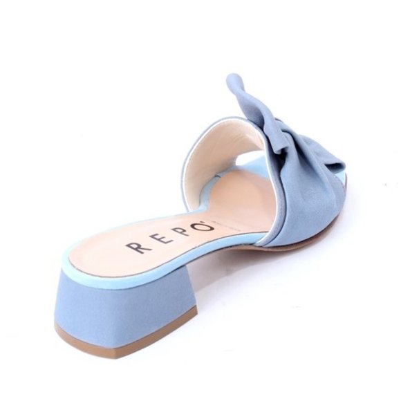 PHIL GATIÈR by REPO 47504 Baby Blue Suede Leather Slide Heel Sandal - Picture 4 of 8